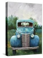 Vintage Blue Truck-null-Stretched Canvas