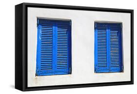 Vintage Blue Window-felker-Framed Stretched Canvas