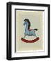 Vintage Blue Wooden Rocking Horse-Milovelen-Framed Art Print