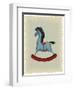 Vintage Blue Wooden Rocking Horse-Milovelen-Framed Art Print