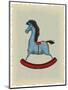 Vintage Blue Wooden Rocking Horse-Milovelen-Mounted Art Print