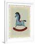 Vintage Blue Wooden Rocking Horse-Milovelen-Framed Art Print