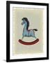 Vintage Blue Wooden Rocking Horse-Milovelen-Framed Art Print