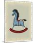 Vintage Blue Wooden Rocking Horse-Milovelen-Mounted Art Print