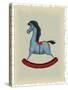 Vintage Blue Wooden Rocking Horse-Milovelen-Stretched Canvas
