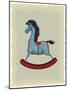 Vintage Blue Wooden Rocking Horse-Milovelen-Mounted Art Print