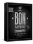 Vintage Bon Appetit Poster - Chalkboard-avean-Framed Stretched Canvas