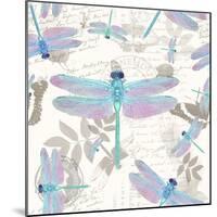 Vintage Botanicals Dragonfly Pattern Aqua-Tina Lavoie-Mounted Giclee Print