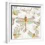 Vintage Botanicals Dragonfly Pattern Copper-Tina Lavoie-Framed Giclee Print