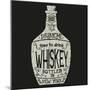 Vintage Bottle of Whiskey with Lettering.Vector Typography Design of Alcoholic Drinks-Dimonika-Mounted Art Print