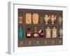 Vintage Bottles and Jars in the Pharmacy Cabinet-Milovelen-Framed Art Print