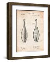 Vintage Bowling Pin Patent-Cole Borders-Framed Art Print