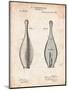 Vintage Bowling Pin Patent-Cole Borders-Mounted Art Print