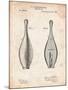 Vintage Bowling Pin Patent-Cole Borders-Mounted Art Print