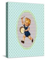 Vintage Boy with Drum-Effie Zafiropoulou-Stretched Canvas