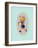Vintage Boy with Drum-Effie Zafiropoulou-Framed Giclee Print