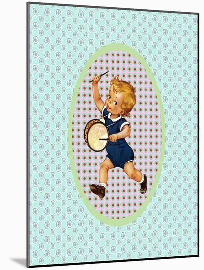 Vintage Boy with Drum-Effie Zafiropoulou-Mounted Giclee Print
