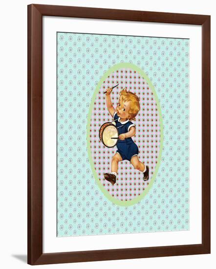 Vintage Boy with Drum-Effie Zafiropoulou-Framed Giclee Print