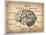 Vintage Brain Map Anatomy-NaxArt-Mounted Art Print