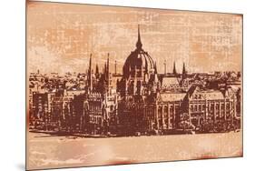 Vintage Budapest Background-Petrafler-Mounted Premium Giclee Print