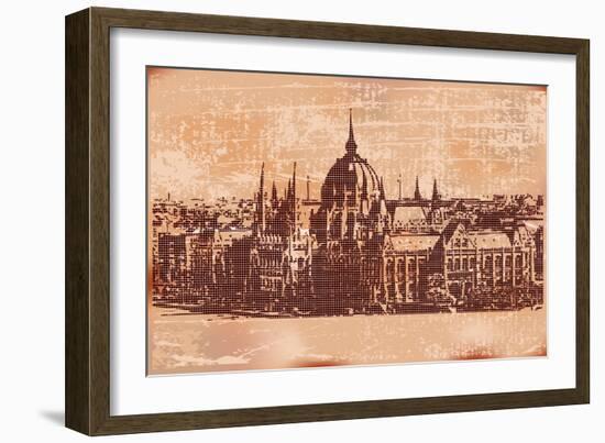 Vintage Budapest Background-Petrafler-Framed Art Print