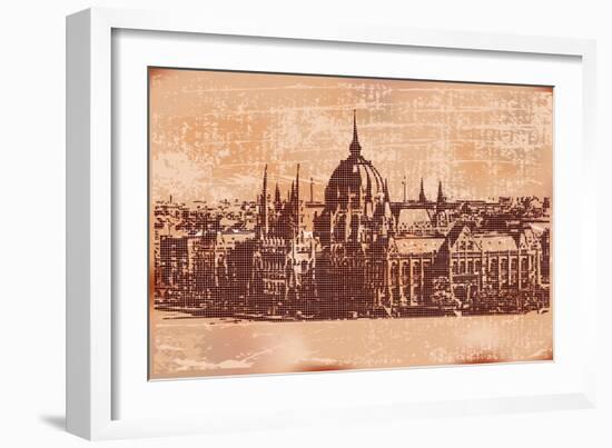 Vintage Budapest Background-Petrafler-Framed Art Print