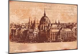 Vintage Budapest Background-Petrafler-Mounted Art Print