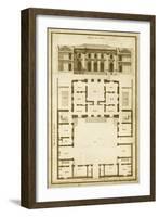 Vintage Building and Plan I-Deneufforge-Framed Art Print