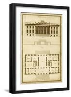 Vintage Builidng and Plan II-Deneufforge-Framed Art Print