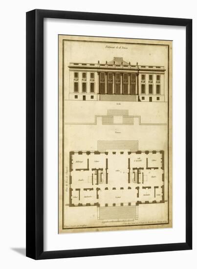 Vintage Builidng and Plan II-Deneufforge-Framed Art Print