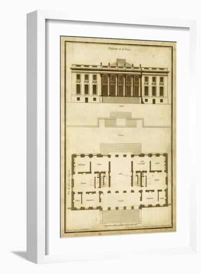 Vintage Builidng and Plan II-Deneufforge-Framed Art Print