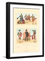 Vintage Bullfighting Outfits-null-Framed Art Print