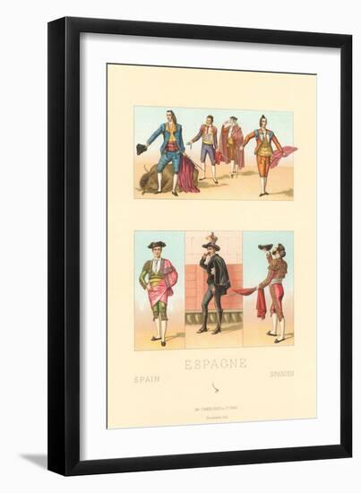 Vintage Bullfighting Outfits-null-Framed Art Print