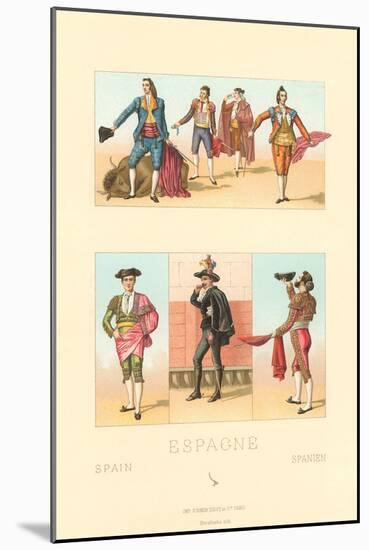 Vintage Bullfighting Outfits-null-Mounted Art Print