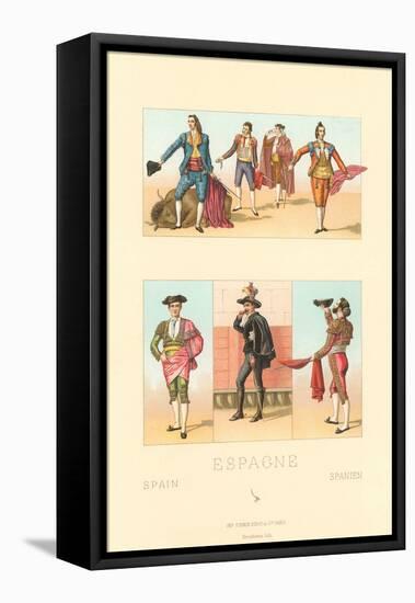 Vintage Bullfighting Outfits-null-Framed Stretched Canvas