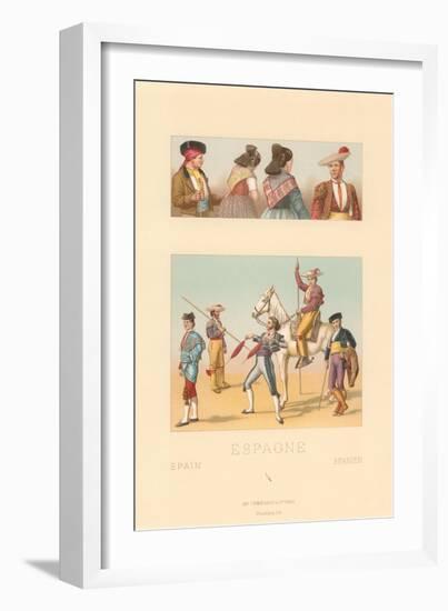 Vintage Bullfighting Outfits-null-Framed Art Print