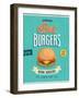 Vintage Burgers Poster-avean-Framed Art Print