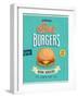 Vintage Burgers Poster-avean-Framed Art Print