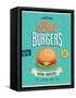 Vintage Burgers Poster-avean-Framed Stretched Canvas