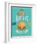 Vintage Burgers Poster-avean-Framed Art Print