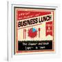 Vintage Business Lunch Grunge Poster-radubalint-Framed Art Print