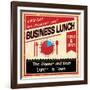 Vintage Business Lunch Grunge Poster-radubalint-Framed Art Print