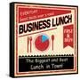 Vintage Business Lunch Grunge Poster-radubalint-Framed Stretched Canvas