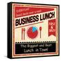 Vintage Business Lunch Grunge Poster-radubalint-Framed Stretched Canvas