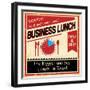 Vintage Business Lunch Grunge Poster-radubalint-Framed Art Print