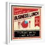 Vintage Business Lunch Grunge Poster-radubalint-Framed Art Print