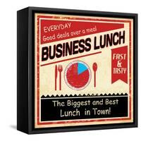 Vintage Business Lunch Grunge Poster-radubalint-Framed Stretched Canvas