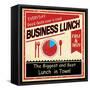 Vintage Business Lunch Grunge Poster-radubalint-Framed Stretched Canvas