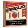 Vintage Business Lunch Grunge Poster-radubalint-Stretched Canvas