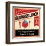 Vintage Business Lunch Grunge Poster-radubalint-Framed Art Print